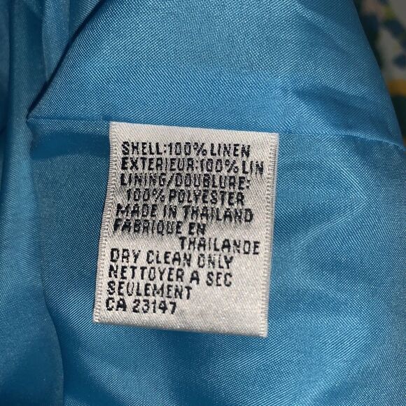 Talbots Irish Linen Dress Sleeveless Sheath Light Blue Career Size 16 - Picture 7 of 7